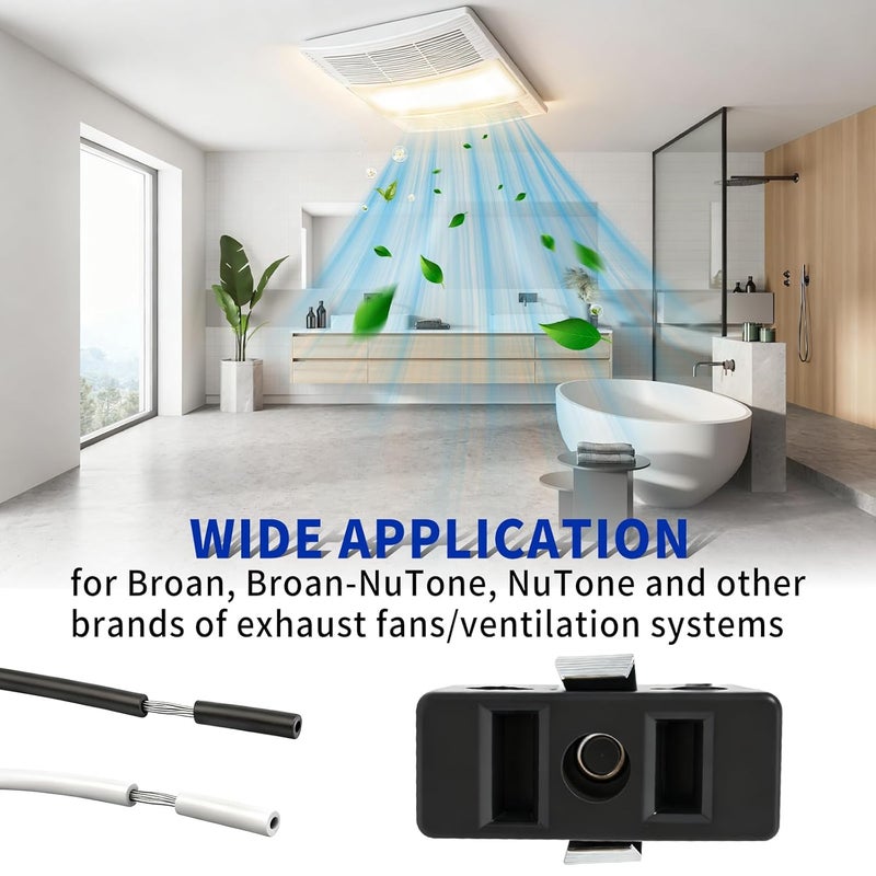 DZQPPC S99270748 15A16AWG Receptacle for Broan Exhaust Fan Bathroom Vent Fans Receptacle Replacement Applicable for Bathroom Ventilation Air Conditioning Systems - Image 3